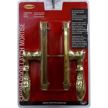 Larson Larson 5035257 M2 Bright Brass Zinc Mortise Latch; Gold 5035257